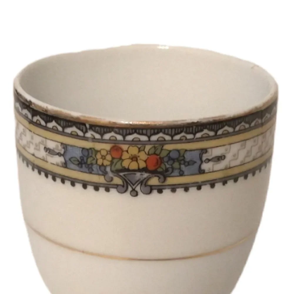 1 Vtg Noritake Lavista Egg Cup Holder Hand Painted Japan Porcelain Art‎ Deco